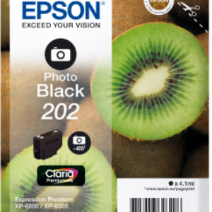 Foto sort blækpatron 202 - Epson - 4,1ml.
