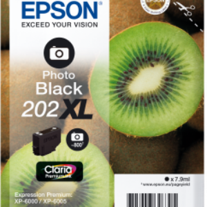 Foto sort blækpatron 202XL - Epson - 7,9ml.