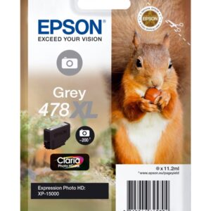 Grå blækpatron - Epson 478XL - 10,2ml.