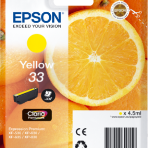 Gul blækpatron - Epson 33 - 4,5ml