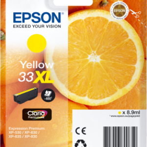 Gul blækpatron - Epson 33XL - 8,9ml