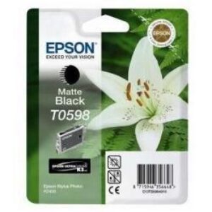 Mat sort blækpatron T0598 - Epson - 13ml.