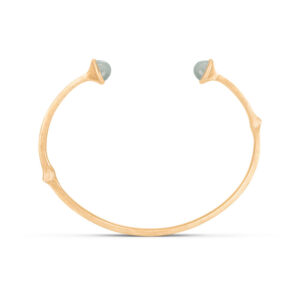 OLE LYNGGAARD Nature 18 kt. guld armring med aquamarin