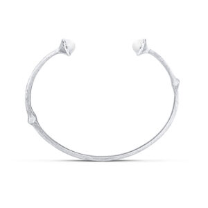 OLE LYNGGAARD Nature 18 kt. hvidguld armring med hvid perle