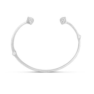 OLE LYNGGAARD Nature 18 kt. hvidguld bangle, satineret