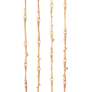 OLE LYNGGAARD Nature rød/rosaguld halskæde med 9 brillanter - længde 90/100 cm