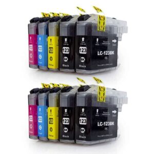 Rabat sæt! Brother LC123 - 4 x BK 2 x C-M-Y - Kompatibel - LC123 - 6000 sider - 10 stk.