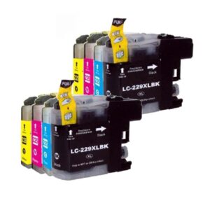 Rabat sæt! Brother LC229XL / 225XL - 2 x 4 farver BK-C-M-Y - Kompatibel - LC229XL - 9.600 sider