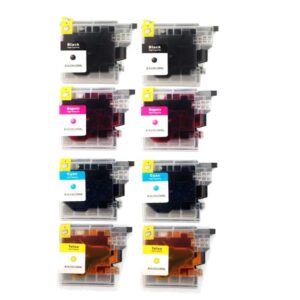 Rabat sæt! Brother LC985 - 2 x 4 farver BK-C-M-Y - Kompatibel - LC985 - 98 ml