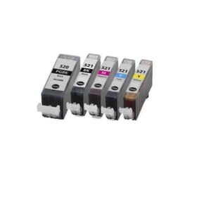 Rabat sæt! Canon PGI-520 / CLI-521 - 5 farver PBK-BK-C-M-Y - Kompatibel - PGI-520 - 60 ml