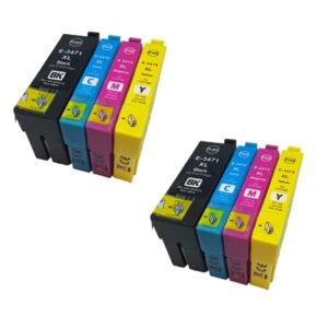 Rabat sæt! Epson 34XL - 2 x 4 farver BK-C-M-Y - Kompatibel - 34XL - 168 ml