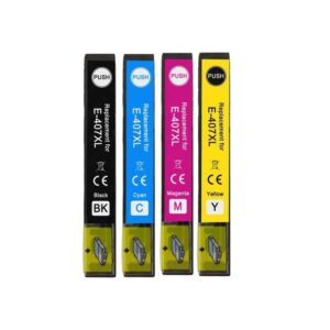 Rabat sæt! Epson 407XL ? 4 farver BK-C-M-Y ? Uoriginal ? 407XL ? 128 ml