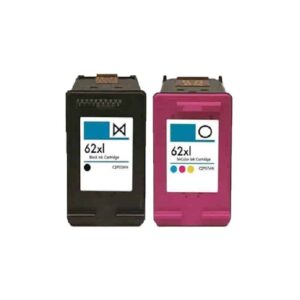 Rabat sæt! HP 62XL ? 1 x Sort 1 x Farve ? Kompatibel ? HP 62 XL ? 35 ml