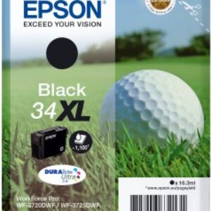 Sort blækpatron - Epson 34XL - 16,3ml