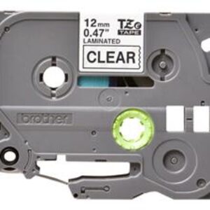 TZE131 Original Brother tape 12 mm. sort tekst / klar tape (laminerede) 8 m. pr. rl.