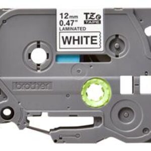 TZE231 Original Brother tape 12mm. sort tekst / hvid tape (laminerede) 8 m. pr. rl.
