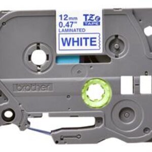 TZE233 Original Brother tape 12 mm. blå tekst / hvid tape (laminerede) 8 m. pr. rl.