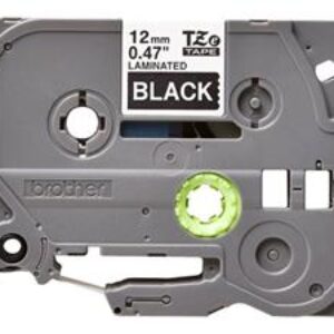 TZE335 Original Brother tape 12 mm. hvid tekst / sort tape (laminerede) 8 m. pr. rl.