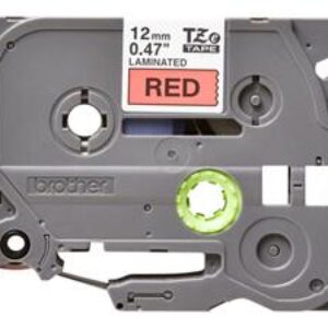 TZE431 Original Brother tape 12 mm. sort tekst / rød tape (laminerede) 8 m. pr. rl.