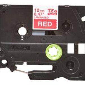 TZE435 Original Brother tape 12 mm. hvid tekst / rød tape (laminerede) 8 m. pr. rl.