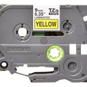TZE621 Original Brother tape 9 mm. sort tekst / gul tape (laminerede) 8 m. pr. rl.