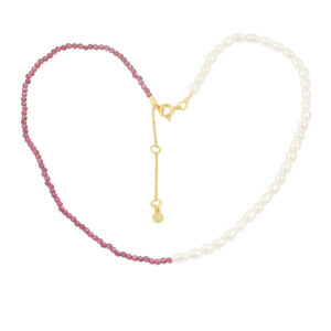 Hultquist Isabelle halskæde med agater og hvide perler