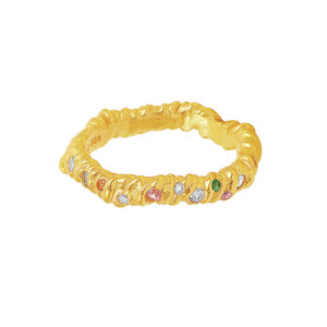 Hultquist Molly forgyldt ring med multi zirkoner