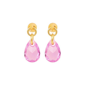 Hultquist Pink Raindrop forgyldte ørestikker med cubic zirkonia