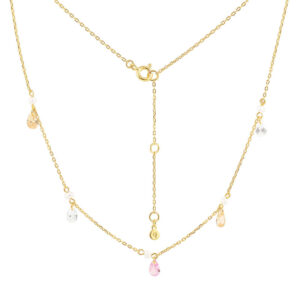 Hultquist Raindrop forgyldt halskæde med cubic zirkonia