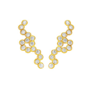 Hultquist River forgyldte ørestikker med klare cubic zirkoner