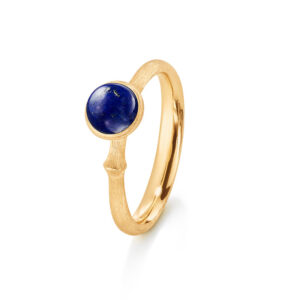 OLE LYNGGAARD Lotus 0 Tiny 18 kt. guld ring med lapis