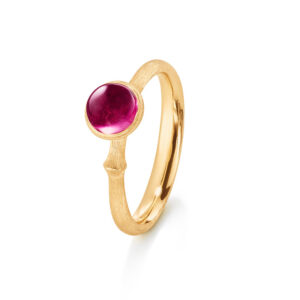 OLE LYNGGAARD Lotus 0 Tiny 18 kt. guld ring med pink turmalin