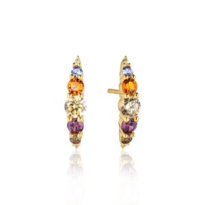 Sif Jakobs Belluno forgyldt ørestikker, multi zirkoner