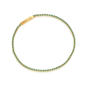 Sif Jakobs Ellera armbånd i forgyldt med grønne cubic zirkoner