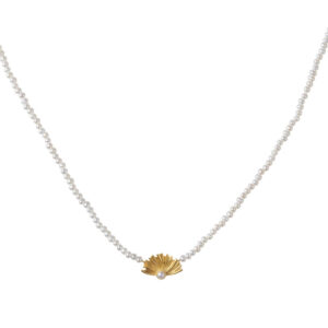 byBiehl Poppy forgyldt halskæde med ferskvandsperler