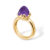 Blossom ring i 14 kt guld med stor ametyst
