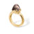 Blossom ring i 14 kt guld med stor røgkvarts