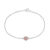 Carré sølv armbånd med pink opal