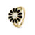 Christina Jewelry Topaz Big Black Marguerite forgyldt ring, sort