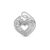 Christina Mother & Child Heart sølv charm til læderarmbånd