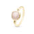 Christina Pink Chalcedony forgyldt ring, ægte lyserød Calcedon