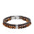 FOSSIL Vintage brun armbånd i læder og tigerøje