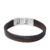 Fossil armbånd i brunt læder og sort mesh lænke