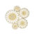 Lund Copenhagen Broche 5 Margueritter Forgyldt m. hvid emalje