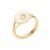 Lund Copenhagen Marguerit Ring forgyldt med hvid emalje, 11 mm