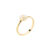 Lund Copenhagen Marguerit Ring forgyldt med hvid emalje, 7,5 mm