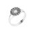 Lund Copenhagen Marguerit Ring sølv med sort emalje, 11 mm