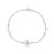 Lund Copenhagen Marguerit armbånd i sølv med hvid emalje, 11mm