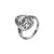 Lund Copenhagen sølv oval ring med blomst og blade