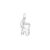 OLE LYNGGAARD Elephant Charm i 18 kt. hvidguld med 1 brillant (opluk)